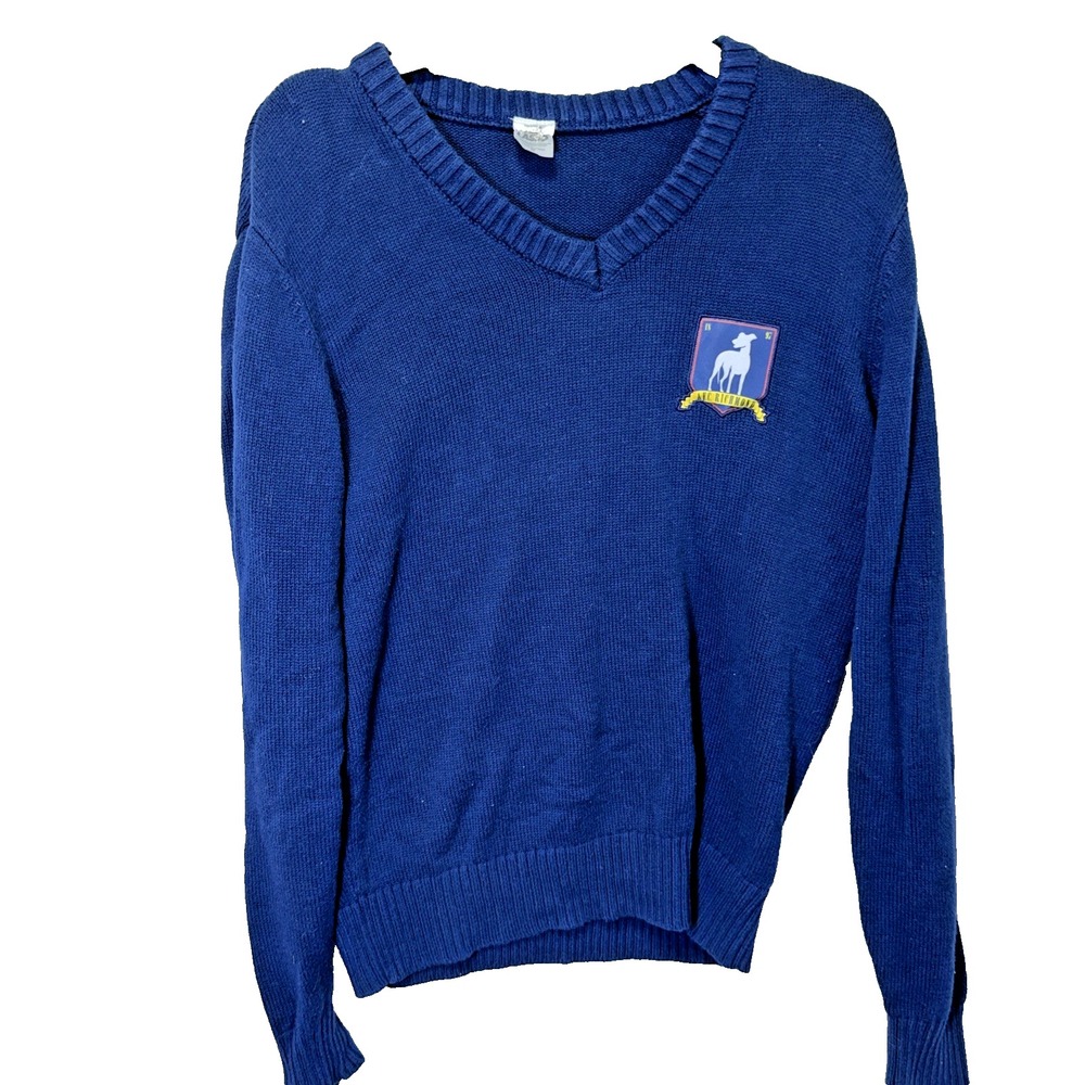 Ted Lasso Sweater Adult Med Blue Pullover Preppy Golf Dog Logo AFC Richmond Mens